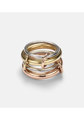 Spinelli Kilcollin Cici Rose 18kt gold and sterling silver linked rings