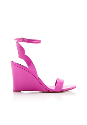 Christian Louboutin Zeppa Chick 85mm Patent Leather Wedges - Moda Operandi
