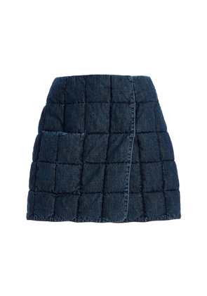 Ienki Ienki Plahta Quilted Down Denim Mini Skirt - Moda Operandi