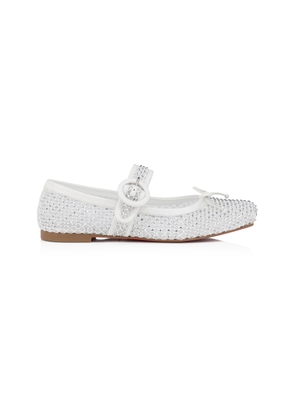 Christian Louboutin Mamastrapitina Crystal-Embellished Mesh Ballet Flats - Moda Operandi