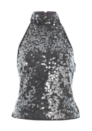 ROTATE Sequined Net Halter Top - Moda Operandi