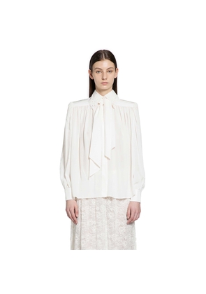 Gathered Scarf-Tie Blouse