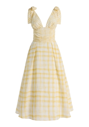 Rosie Assoulin Bow-Detailed Gingham Midi Dress - Moda Operandi