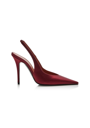 Amina Muaddi Anok Satin Slingback Pumps - Moda Operandi