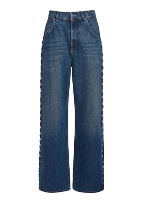 Stella McCartney Buttoned Rigid Low-Rise Wide-Leg Jeans - Moda Operandi