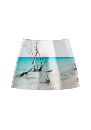 Prada Printed Leather Mini Skirt - Moda Operandi