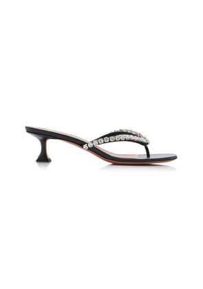 Amina Muaddi Gigi Crystal Leather Sandals - Moda Operandi
