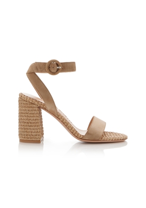 Gianvito Rossi Luana Suede and Raffia Sandals - Moda Operandi