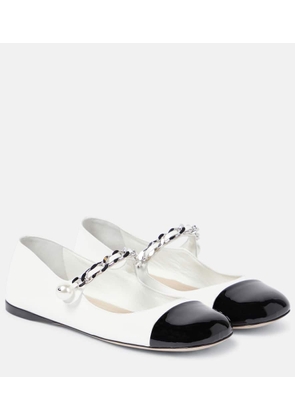 Miu Miu Embellished leather ballet flats