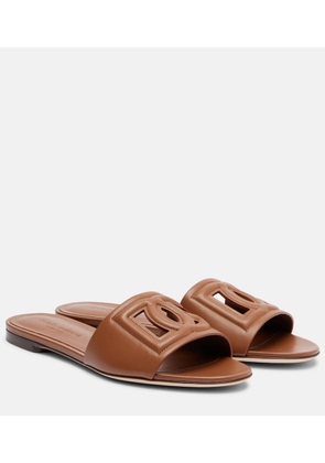 Dolce&Gabbana DG leather slides