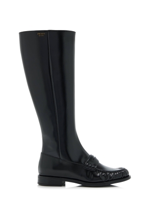 Prada Leather Knee Boots - Moda Operandi