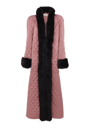Chloé Shearling-Trimmed Technical Satin Coat - Moda Operandi
