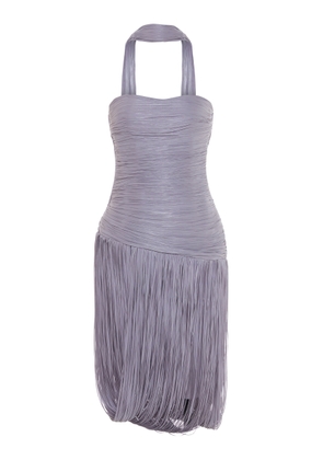 Marmar Halim Scarf-Detailed Fringed Knee-Length Dress - Moda Operandi