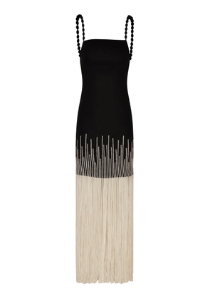 Andres Otalora Silencios Embroidered Fringed Maxi Dress - Moda Operandi