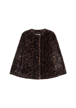 Apparis Sloane Faux Leopard Fur Cape Coat - Moda Operandi