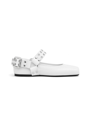ALAÏA Biker Leather Ballet Flats - Moda Operandi