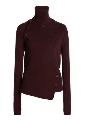 Courrèges Oblique Buttoned Knit Sweater - Moda Operandi