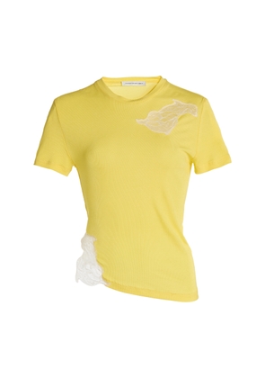 Christopher Esber Delphin Lace-Trimmed Jersey T-shirt - Moda Operandi