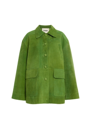 STAUD Roxanne Suede Shirt Jacket - Moda Operandi