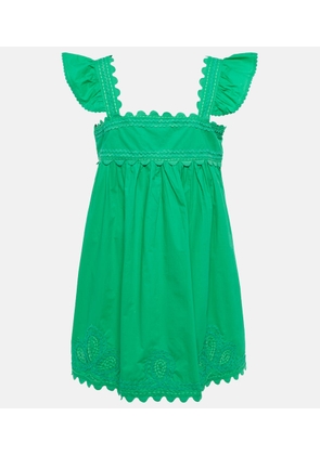 Juliet Dunn Baby Doll embroidered cotton minidress
