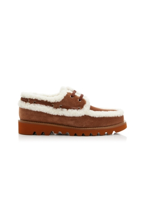 Valentino Garavani Palm Avenue Shearling Boat Shoes - Moda Operandi