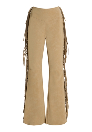 Goldbergh Lina Fringed Vegan Leather Flare Pants - Moda Operandi
