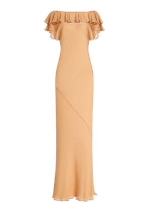De La Vali Exclusive Suestado Ruffled Georgette Maxi Dress - Moda Operandi
