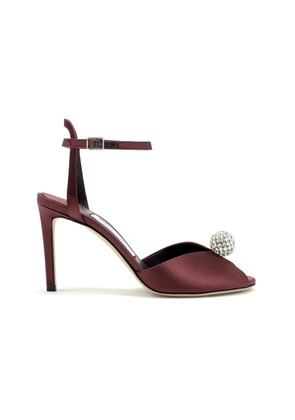 Jimmy Choo Sacora Crystal-Embellished Satin Sandals - Moda Operandi