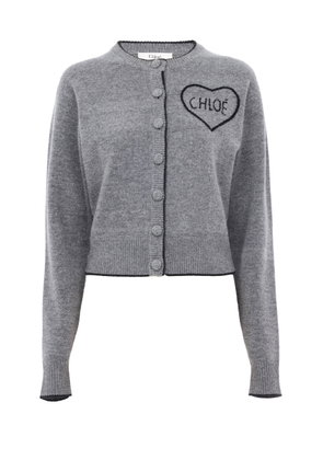 Chloé Cashmere-Wool Logo-Detailed Ribbed Knit Cardigans - Moda Operandi