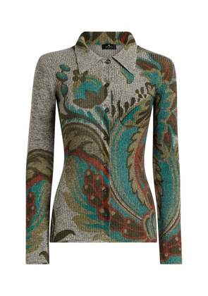 Etro Paisley-Jacquard Wool Cardigan - Moda Operandi