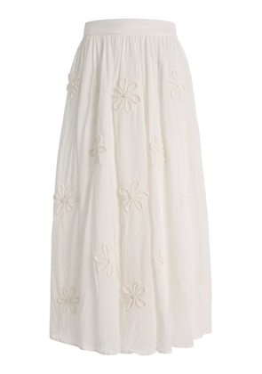 All That Remains Fleur Floral-Appliquéd Cotton-Silk Maxi Skirt - Moda Operandi