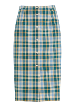 Prada Checked Cotton Midi Skirt - Moda Operandi
