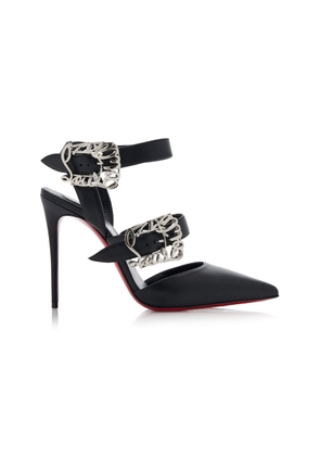 Christian Louboutin Giddylina 100mm Buckle-Detailed Leather Pumps - Moda Operandi