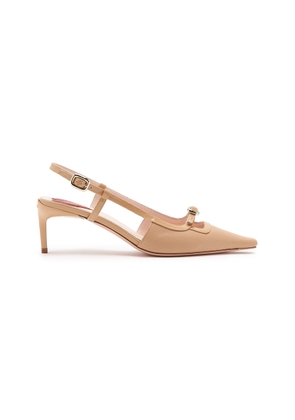 Roger Vivier Mini-Buckle Leather Slingback Pumps - Moda Operandi