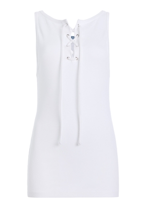 Prada Lace-Up Cotton-Jersey Tank Top - Moda Operandi