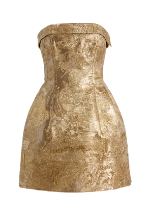 SIMKHAI Ariani Metallic-Jacquard Bustier Mini Dress - Moda Operandi