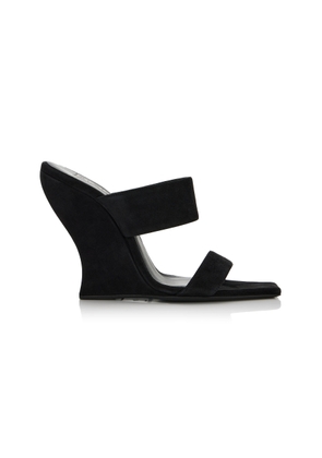 ALAÏA Suede Wedge Mules - Moda Operandi