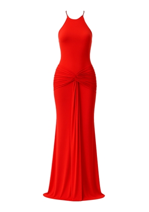 The New Arrivals Ilkyaz Ozel Euphorie Open-Back Gathered Jersey Gown - Moda Operandi