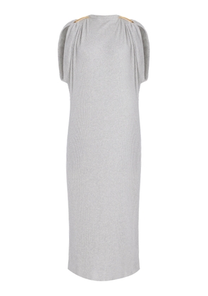 Brandon Maxwell The Lucy Draped Ribbed Jersey Midi Dress - Moda Operandi