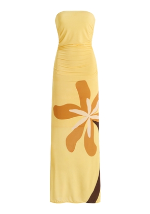 Cala de la Cruz Exclusive Daphne Strapless Printed Jersey Maxi Dress - Moda Operandi