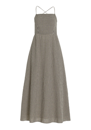 Posse Lori Open-Back Gingham Cotton Maxi Dress - Moda Operandi