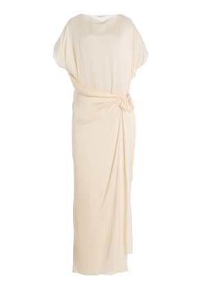 BONDI BORN Ardea Hammered Satin Maxi Wrap Dress - Moda Operandi
