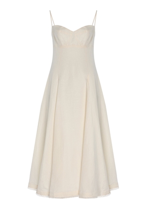 SIMKHAI Analise Linen-Blend Bustier Midi Dress - Moda Operandi
