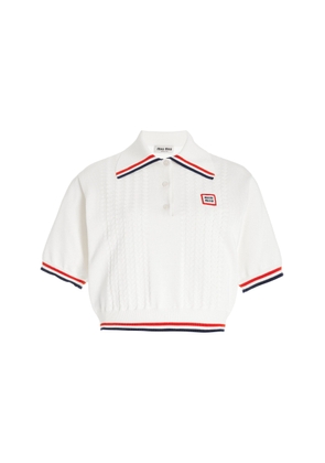 Miu Miu Silk-Cotton Polo Sweater - Moda Operandi