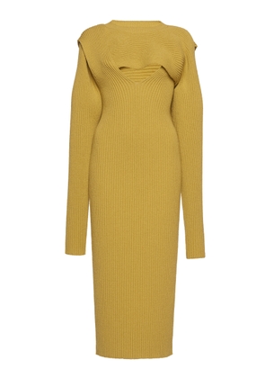 Bottega Veneta Ribbed Knit Cutout Midi Dress - Moda Operandi