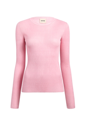 Khaite Mosi Ribbed Silk Top - Moda Operandi