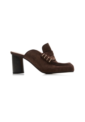 JW Anderson Stitch Suede Loafer Mules - Moda Operandi