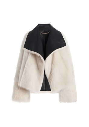 Nour Hammour Birthday Reversible Cropped Shearling Coat - Moda Operandi