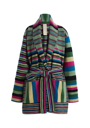 Marrakshi Life Exclusive Short Cotton Boucle Robe Coat - Moda Operandi