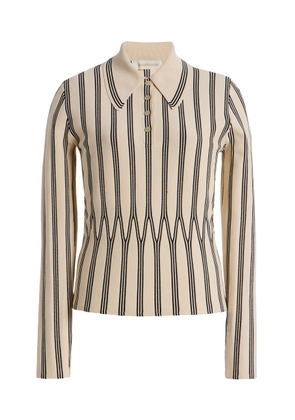 Zimmermann Rebellion Striped Knit Polo Shirt - Moda Operandi